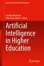 "Artificial Intelligence in Higher Education" von Carolina Machado und João Paulo Davim. Roter Hintergrund, Springer-Logo.