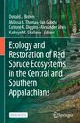 Titel: "Ecology and Restoration of Red Spruce Ecosystems in the Central and Southern Appalachians." Illustration: Waldszene mit Eule.