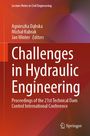 "Challenges in Hydraulic Engineering" von Agnieszka Dąbska und anderen, Springer-Logo unten rechts. Gradient in Rot- und Violetttönen.