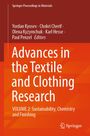 "Advances in the Textile and Clothing Research", Band 2: Nachhaltigkeit. Autoren: Yordan Kyosev, Chokri Cherif u.a. Springer-Logo.
