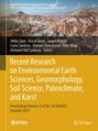 Cover mit Buchinformationen über umweltbezogene Geowissenschaften. Landschaftsfoto mit farbigen Hügeln.