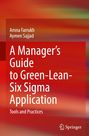 Titel: "A Manager's Guide to Green-Lean-Six Sigma Application". Autoren: Amna Farrukh, Aymen Sajjad. Abstrakter, rot-oranger Hintergrund.