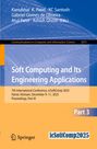 Titel: Soft Computing and Its Engineering Applications. Logo einer Konferenz. Orange-blaues Design mit Text.