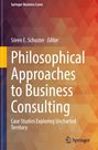 Cover für ein Buch mit Titel: Philosophical Approaches to Business Consulting. Der Hintergrund zeigt ein dreieckiges Muster in warmen Farben.