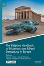 Titel: "The Palgrave Handbook of Dissensus over Liberal Democracy in Europe". Antike Ruinen mit liegender Statue.