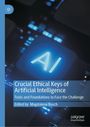 Text: "Crucial Ethical Keys of Artificial Intelligence" und "Edited by Magdalena Bosch." Hintergrund: Blau leuchtende "AI"-Taste.