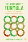 „THE AUTHENTICITY FORMULA“ in Grün, gefolgt von einem Ratgebertext in Orange; unten farbige, verschlungene Kreise.