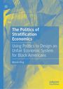 Text: "The Politics of Stratification Economics" und "Marvin King". Hintergrund: Blaue und gelbe moderne Kunst.