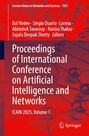 Titel: Proceedings of International Conference on Artificial Intelligence and Networks. Hintergrund mit Molekülstruktur.