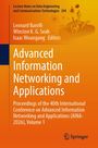 Titel: "Advanced Information Networking and Applications". Oben gelbes, orangefarbenes Cover mit abstrakten Formen.