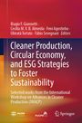 Titel: "Cleaner Production, Circular Economy, and ESG Strategies to Foster Sustainability". Roter und orangefarbener Hintergrund.