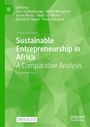 Text: "Sustainable Entrepreneurship in Africa: A Comparative Analysis." Grünes geometrisches Buchcover mit einem Logo.