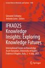 IFKAD25 Knowledge Insights: Exploring Knowledge Futures, International Forum in Neapel, Italien, 2–4 Juli 2025. Hintergrund in warmen Rottönen mit Molekülstruktur.