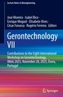 Titel: "Gerontechnology VII". Autoren: José Moreira, Isabel Bico, Enrique Moguel, Elisabete Alves, César Fonseca, Rogério Ferreira. Bunte, horizontale Linien als Hintergrund.
