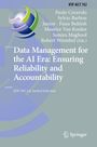 Text: "Data Management for the AI Era: Ensuring Reliability and Accountability." Illustration: Kugel mit farbigen Bögen.