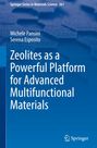 Oben Text: "Springer Series in Materials Science 361". Titel: "Zeolites as a Powerful Platform for Advanced Multifunctional Materials". Autoren: "Michele Pansini, Serena Esposito". Unten rechts das Springer-Logo. Hintergrund in Blautönen mit hexagonalem Muster.