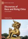 Text: "Discourses of Race and Rising China, Second Edition, Yinghong Cheng." Goldener Drache, Himmel und Bäume im Hintergrund.