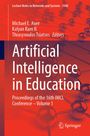 "Artificial Intelligence in Education" steht groß. Hintergrund ist eine rote abstrakte Illustration. Springer-Logo unten.