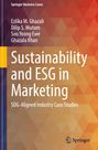 Buchtitel: "Sustainability and ESG in Marketing". Autoren: E. Ghazali, D. Mutum, S. Ewe, G. Khan. Hintergrund: geometrische Muster.