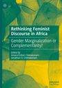 Titel: "Rethinking Feminist Discourse in Africa". Hintergrund: Blaue Blätter auf gelbem Grund.
