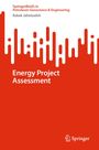 "Energy Project Assessment" in Weiß, rote abstrakte Grafik unten, kleineres Springer-Logo rechts unten.