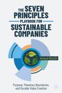 Text: "THE SEVEN PRINCIPLES PLAYBOOK FOR SUSTAINABLE COMPANIES" von Arnaud Blandin. Illustration: Kreisdiagramm mit Blättern.