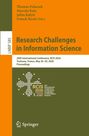 Rechts gelber Text: "Research Challenges in Information Science". Unten geometrisches Muster und Springer-Logo.