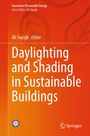 „Daylighting and Shading in Sustainable Buildings“ von Ali Sayigh. Orangener Hintergrund, Springer-Logo.