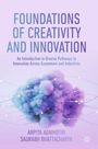 "Foundations of Creativity and Innovation" steht groß auf lila Hintergrund, darunter ein violetter Wolkenwirbel.