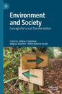 "Environment and Society: Concepts for a Just Transformation" über einem Foto mit Holzwegweisern im Wald.