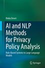 Buchtitel: "AI and NLP Methods for Privacy Policy Analysis". Autor: Rinku Dewri. Verlag: Springer. Farbiger, abstrakter Hintergrund.