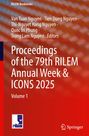"Proceedings of the 79th RILEM Annual Week & ICONS 2025, Volume 1." RILEM und Springer Logos; rote, verschwommene Hintergrundgrafik.