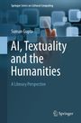 "Springer Series on Cultural Computing, Suman Gupta, AI, Textuality and the Humanities. Ein Finger berührt leuchtende Quadrate."
