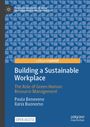 "Building a Sustainable Workplace" von Paula Benevene und Ilaria Buonomo. Blaues geometrisches Muster.