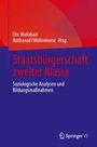 "Staatsbürgerschaft zweiter Klasse. Soziologische Analysen und Bildungsmaßnahmen." Autoren: Eric Mutabazi, Nathanaël Wallenhorst. Oben rot, unten blau.