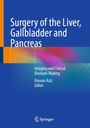 „Surgery of the Liver, Gallbladder and Pancreas“; farbige abstrakte Muster auf blauem Hintergrund; Springer-Logo.