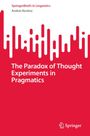 Text: "SpringerBriefs in Linguistics, András Kertész, The Paradox of Thought Experiments in Pragmatics." Rot-weiße abstrakte Grafik.