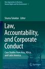 Text: "Law, Accountability, and Corporate Conduct." Hintergrund: Offshore-Plattform auf dem Meer, Springer-Logo unten.