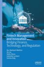 Titel: Fintech Management and Innovation. Hände halten ein digitales Globus-Icon mit Finanz- und Techniksymbolen.