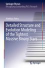 Text oben: "Springer Theses. Recognizing Outstanding Ph.D. Research." 
Titel: "Detailed Structure and Evolution Modeling of the Tightest Massive Binary Stars." 
Name: Matthias Fabry. 
Rechts sind stilisierte Treppen abgebildet. Unten ist ein Springer-Logo.