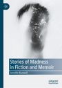 "Stories of Madness in Fiction and Memoir" und "Jennifer Burwell" auf blauem Hintergrund. Verschwommene Figur im Hintergrund.