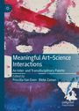 „Meaningful Art–Science Interactions“; bunte, abstrakte Malerei mit großen roten, violetten und weißen Farbflecken.