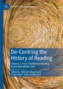 "De-Centring the History of Reading," herausgegeben von Michael Wögerbauer et al. Abstrakte Spirale aus Büchern als Hintergrund.