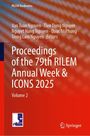 "Proceedings of the 79th RILEM Annual Week & ICONS 2025, Volume 2" steht auf einem rot-blauen Buchcover mit Logos.