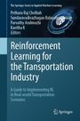 Titel: "Reinforcement Learning for the Transportation Industry". Illustration eines digitalen Gehirns.