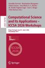 Computational Science and Its Applications - ICCSA 2026 Workshops, Buch