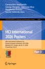 Titel: HCI International 2026 Posters, Part III. Konferenzdetails und Editorennamen. Unten ein Logo und Springer-Logo.