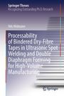 "Processability of Bindered Dry-Fibre Tapes in Ultrasonic Spot Welding and Double Diaphragm Forming" steht auf einem Buchcover.