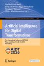 Titel: "Artificial Intelligence for Digital Transformations". Buchcover mit Konferenzdetails und dem AIDT 2026 Logo.