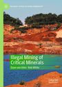 "Illegal Mining of Critical Minerals" von Daan van Uhm und Rob White. Unten ein See, kahle Erde und Bagger im Hintergrund.